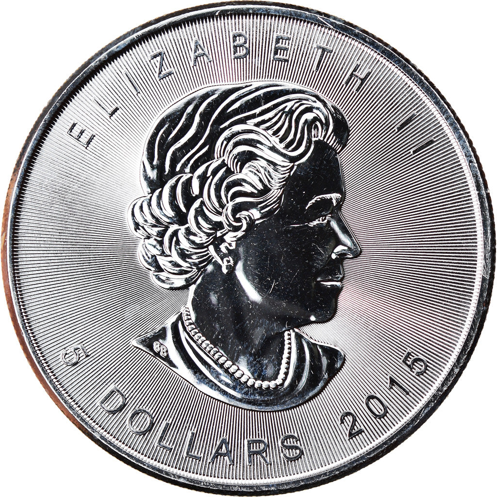 Coin, Canada, Maple Leaf, 5 Dollars, 2015, Cervus canadensis, MS(65-70), Silver