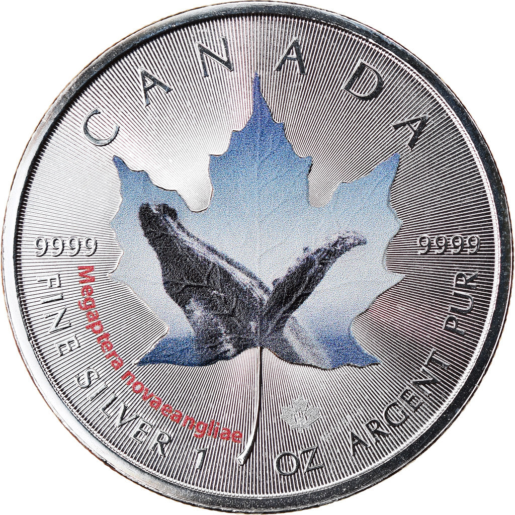 Munten, Canada, Maple Leaf, 5 Dollars, 2015, Megaptera novaeangliae, FDC, Zilver