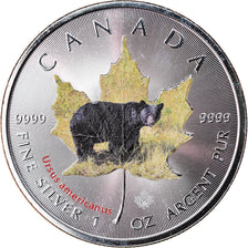 Munten, Canada, Maple Leaf, 5 Dollars, 2015, Ursus americanus, FDC, Zilver