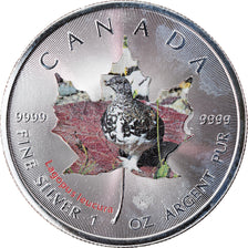 Coin, Canada, Maple Leaf, 5 Dollars, 2015, Lagopus leucura, MS(65-70), Silver