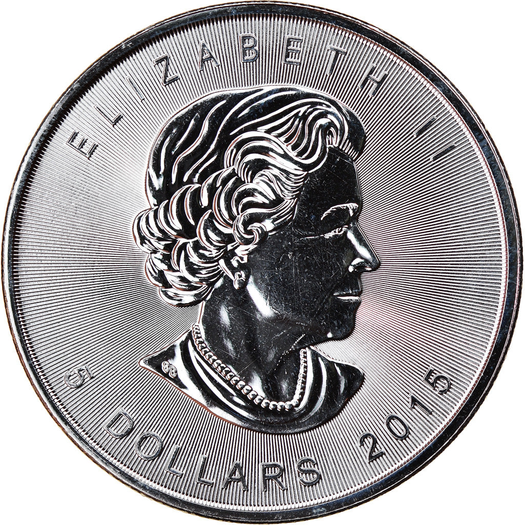 Coin, Canada, Maple Leaf, 5 Dollars, 2015, Lagopus leucura, MS(65-70), Silver