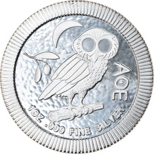 Moeda, Niuê, Elizabeth II, Athena Owl, 2 Dollars, 2017, 1 Oz, MS(65-70), Prata