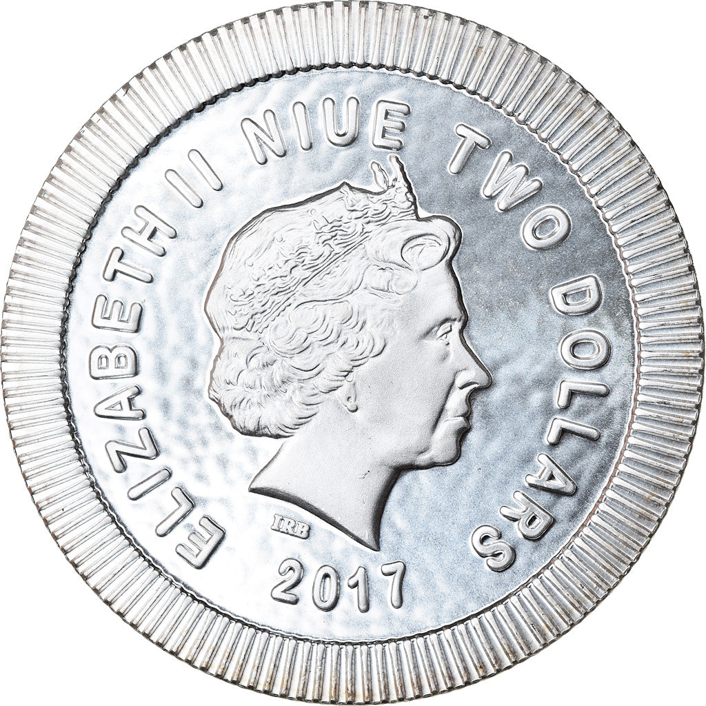 Coin, Niue, Elizabeth II, Athena Owl, 2 Dollars, 2017, 1 Oz, MS(65-70), Silver
