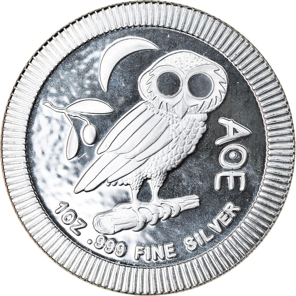 Coin, Niue, Elizabeth II, Athena Owl, 2 Dollars, 2017, 1 Oz, MS(65-70), Silver