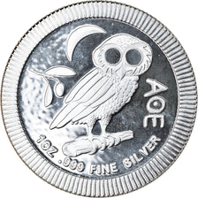 Coin, Niue, Elizabeth II, Athena Owl, 2 Dollars, 2017, 1 Oz, MS(65-70), Silver