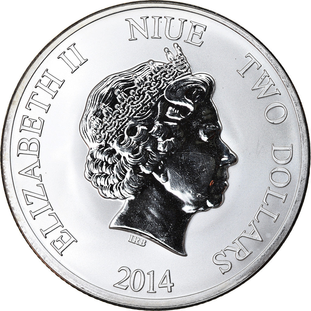 Coin, Niue, Elizabeth II, Hawksbill Turtle, 2 Dollars, 2014, 1 Oz, MS(65-70)