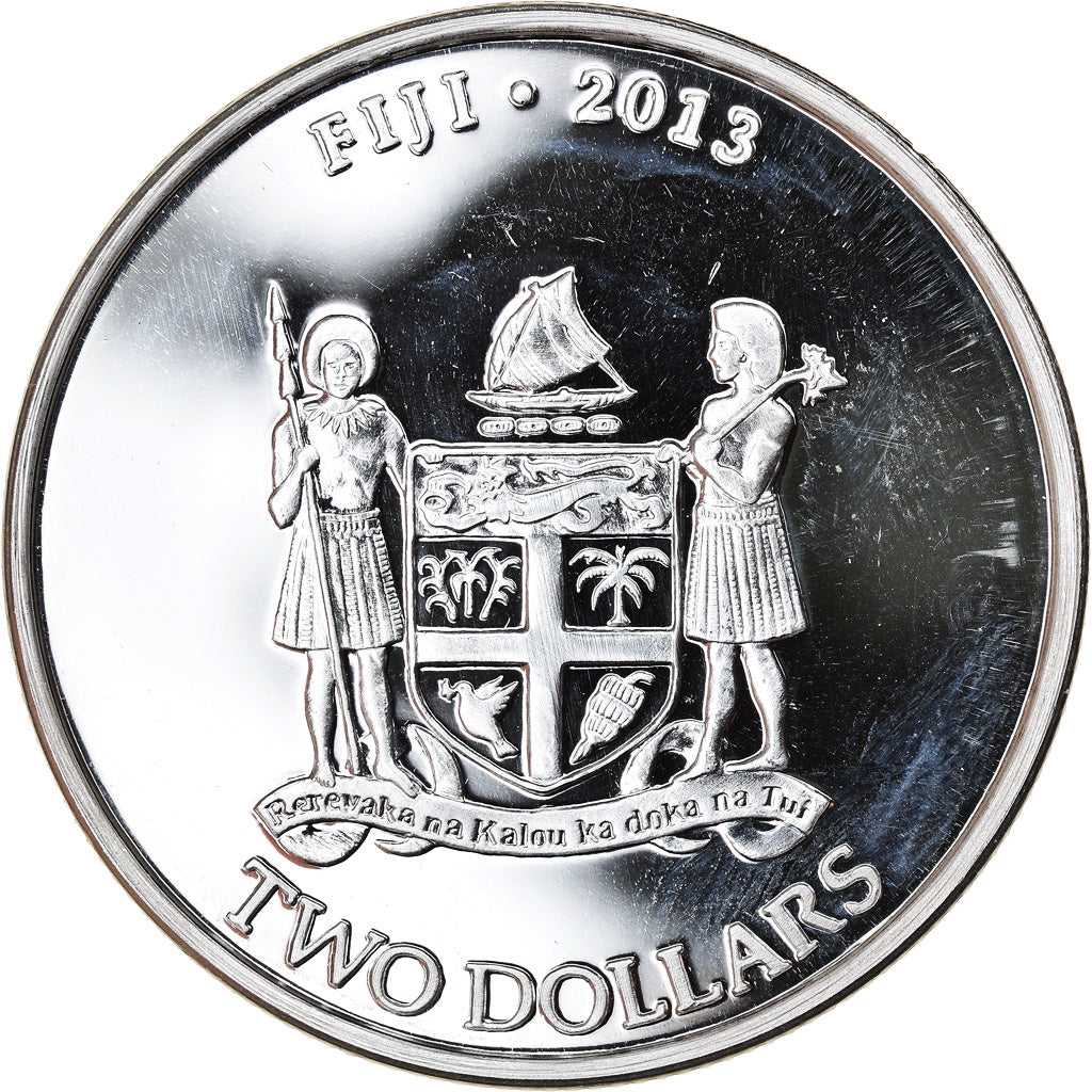 Coin, Fiji, Elizabeth II, Hawksbill Turtle, 2 Dollars, 2013, 1 Oz, MS(65-70)