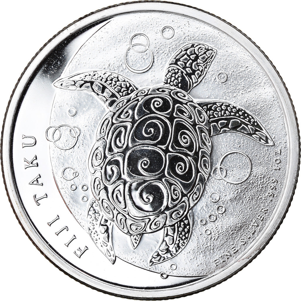 Coin, Fiji, Elizabeth II, Hawksbill Turtle, 2 Dollars, 2013, 1 Oz, MS(65-70)