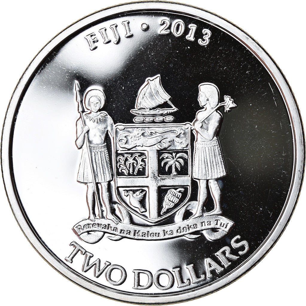 Coin, Fiji, Elizabeth II, Hawksbill Turtle, 2 Dollars, 2013, 1 Oz, MS(65-70)