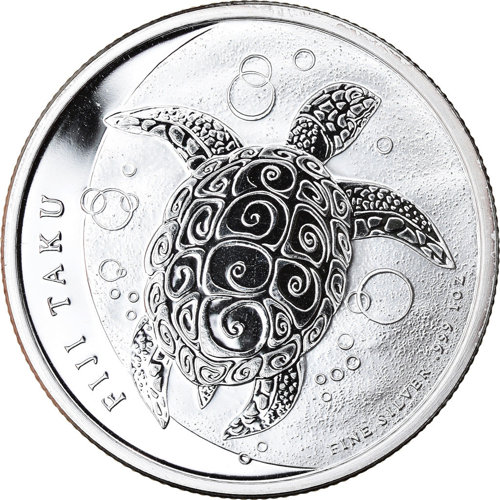 Coin, Fiji, Elizabeth II, Hawksbill Turtle, 2 Dollars, 2013, 1 Oz, MS(65-70)
