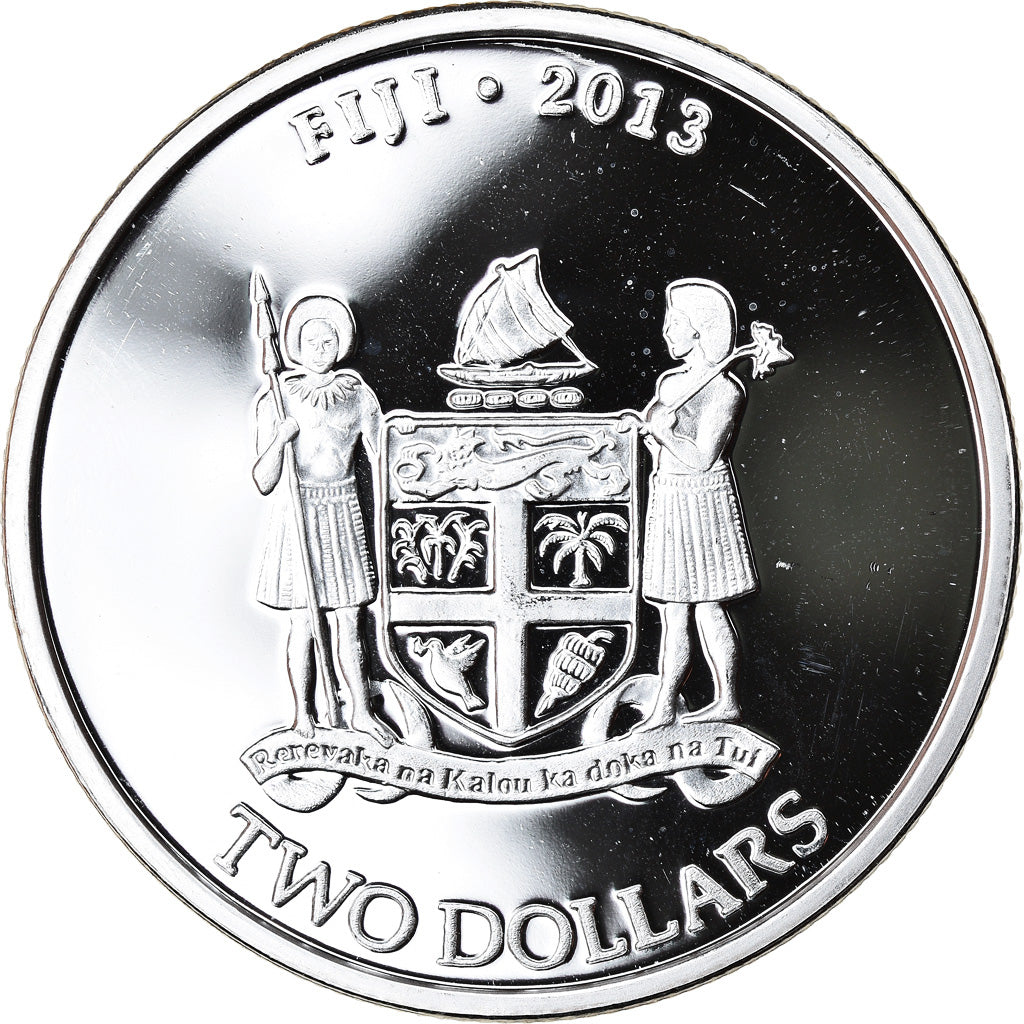 Coin, Fiji, Elizabeth II, Hawksbill Turtle, 2 Dollars, 2013, 1 Oz, MS(65-70)