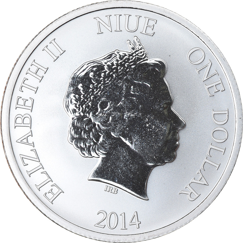 Coin, Niue, Elizabeth II, Hawksbill Turtle, Dollar, 2014, 1/2 Oz, MS(65-70)