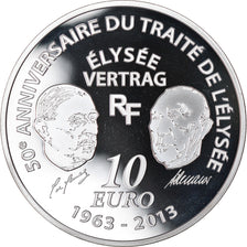France, Monnaie de Paris, 10 Euro, Traité de l'Elysée, 2013, Proof, MS(65-70)