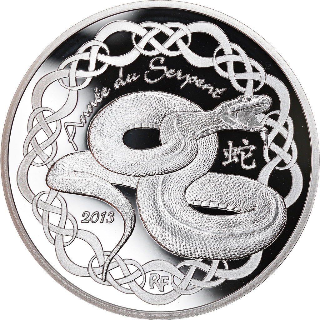 Francia, Monnaie de Paris, 10 Euro, Année du serpent, 2013, Proof, FDC, Argento