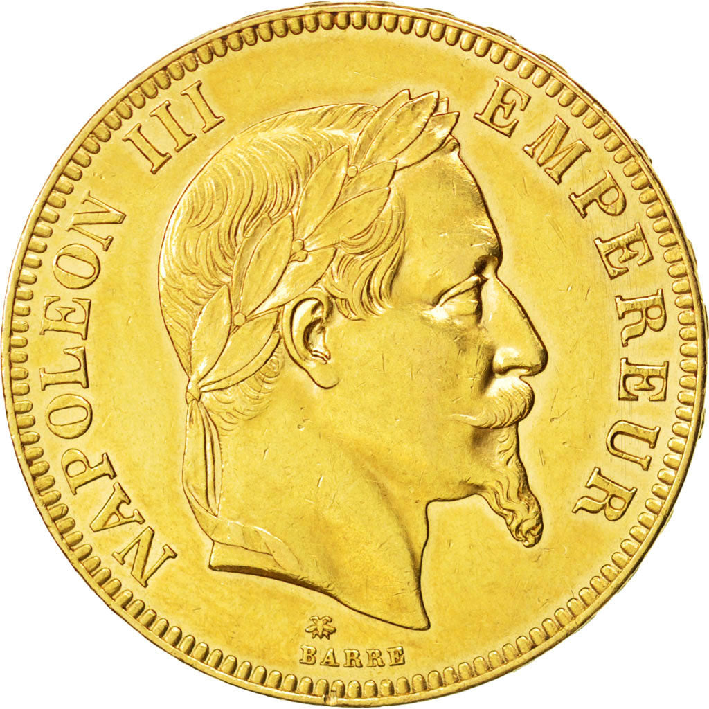 FRANCE, Napoléon III, 100 Francs, 1866, Paris, KM #802.1, graded, PCGS, A...