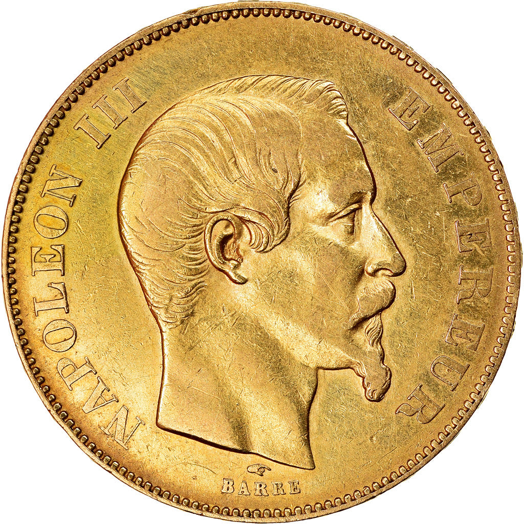 Coin, France, Napoleon III, 50 Francs, 1855, Paris, EF(40-45), Gold, KM:785.1