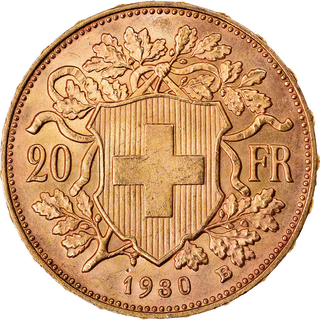 Coin, Switzerland, 20 Francs, 1930, Bern, MS(63), Gold, KM:35.1