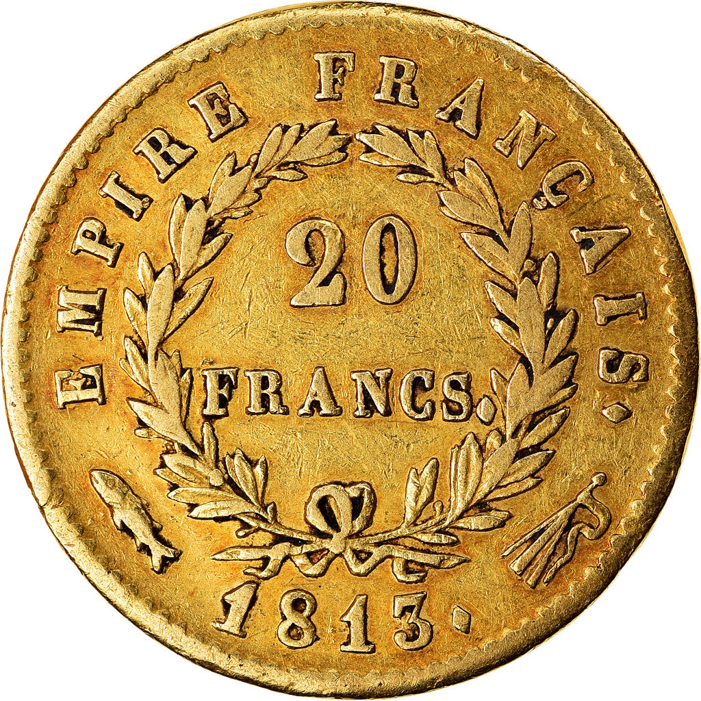 Münze, Frankreich, Napoléon I, 20 Francs, 1813, Utrecht, SS, Gold, KM:695.11
