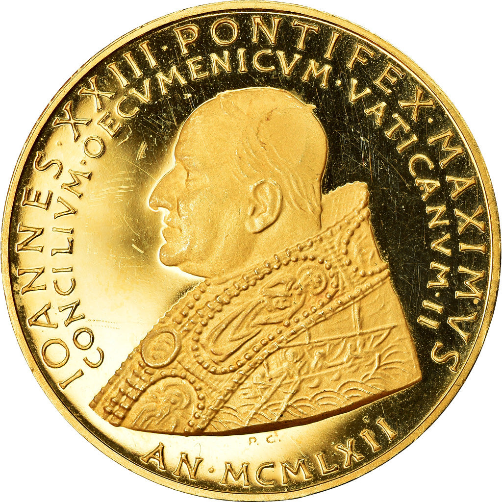 Vatican, Medal, Joannes XXIII, Second Ecumenical Council, 1962, MS(64), Gold