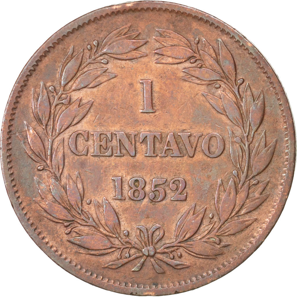 VENEZUELA, Centavo, 1852, KM #6, VF(30-35), Copper, 30.5, 10.67