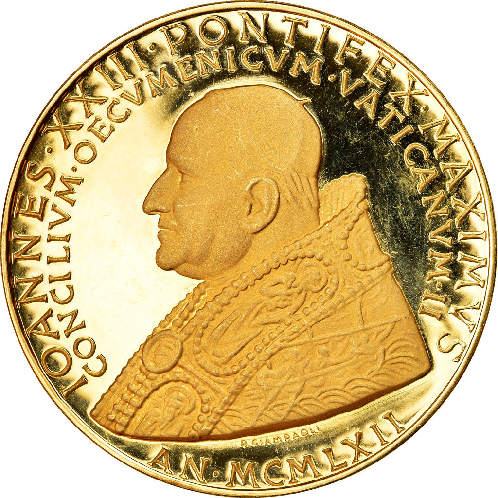 Vatican, Medal, Joannes XXIII, Second Ecumenical Council, 1962, MS(64), Gold