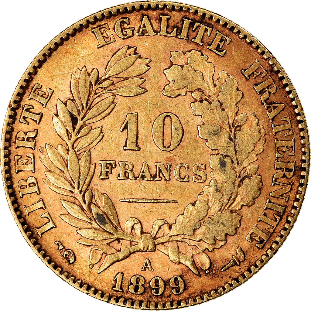 Coin, France, Cérès, 10 Francs, 1899, Paris, EF(40-45), Gold, KM:830