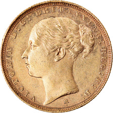 Moneda, Australia, Victoria, Sovereign, 1885, Melbourne, MBC+, Oro, KM:7