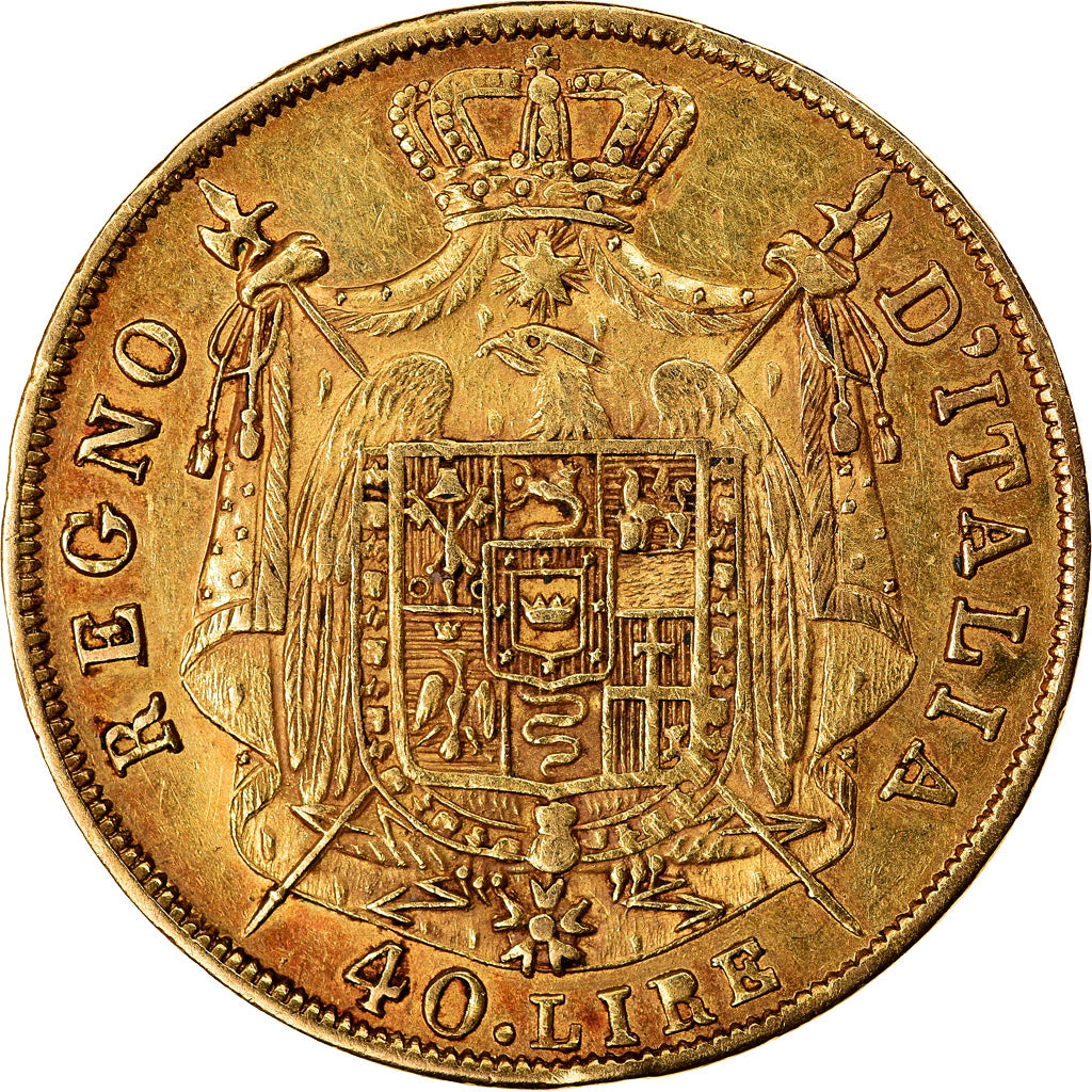 Moneda, Estados italianos, KINGDOM OF NAPOLEON, Napoleon I, 40 Lire, 1812