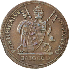 ITALIAN STATES, Baiocco, 1802, KM #1267, EF(40-45), Copper, 13.02