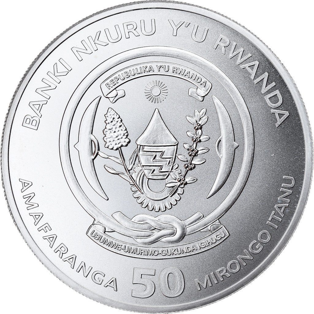 Coin, Rwanda, Year of the Pig, 50 Francs, 2019, 1 Oz, MS(65-70), Silver