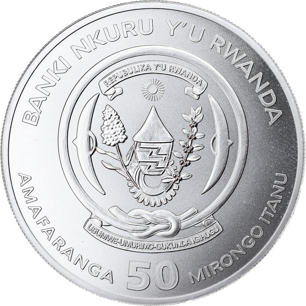 Coin, Rwanda, Year of the Pig, 50 Francs, 2019, 1 Oz, MS(65-70), Silver