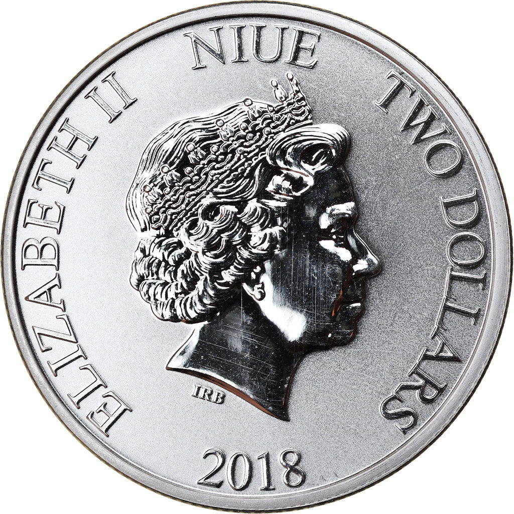 Coin, Niue, Elizabeth II, Hawksbill Turtle, 2 Dollars, 2018, 1 Oz, MS(65-70)