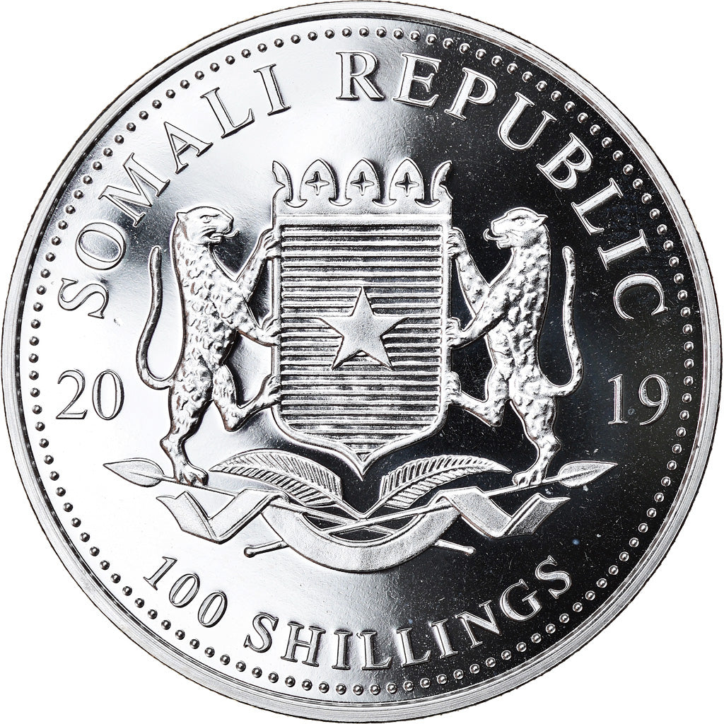 Coin, Somalia, Elephant, 100 Shillings, 2019, 1 Oz, MS(65-70), Silver
