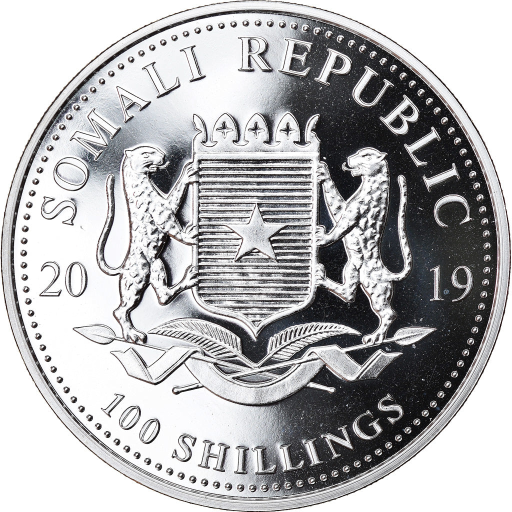 Coin, Somalia, Elephant, 100 Shillings, 2019, 1 Oz, MS(65-70), Silver