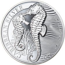 Coin, Barbados, Seahorse, 1 Dollar, 2019, 1 Oz, MS(65-70), Silver