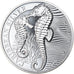 Coin, Barbados, Seahorse, 1 Dollar, 2019, 1 Oz, MS(65-70), Silver