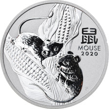 Coin, Australia, Year of the Rat, 1 Dollar, 2020, 1 Oz, MS(65-70), Silver