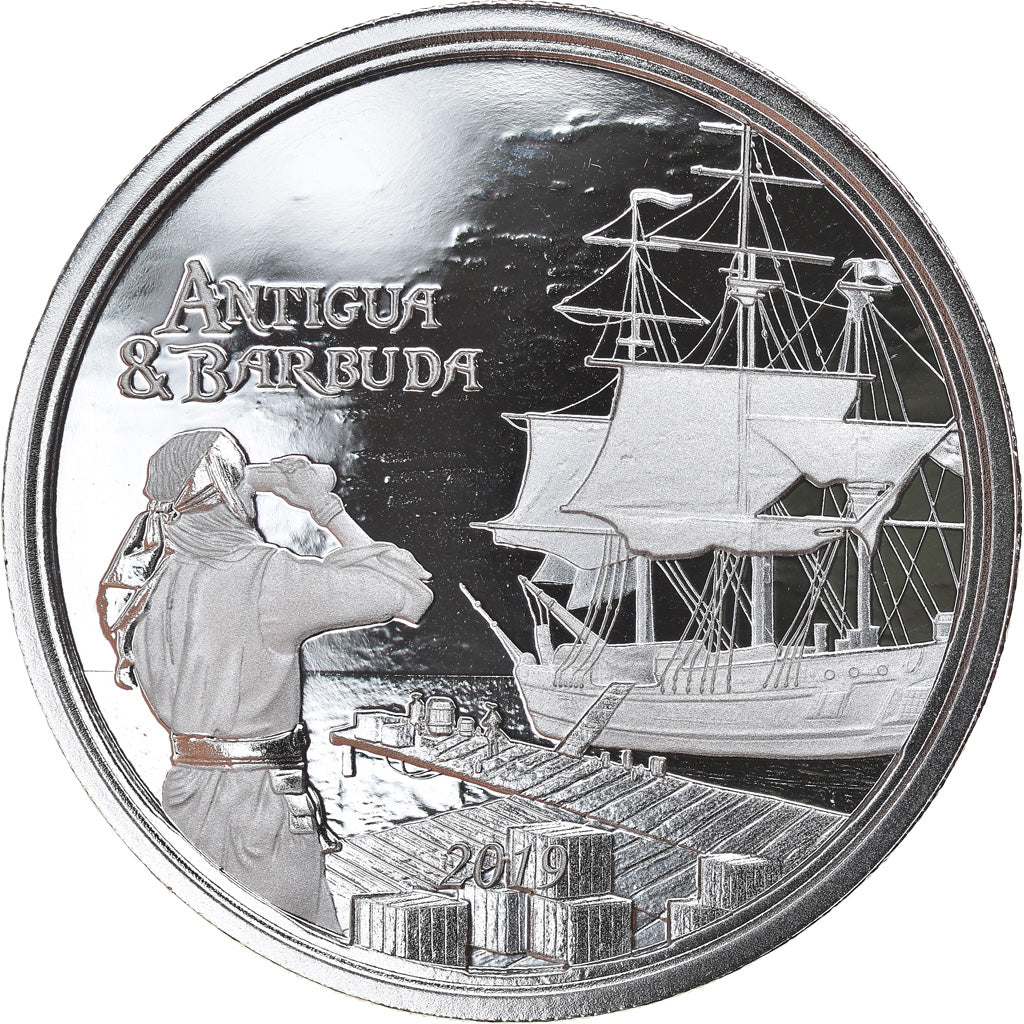Moneta, Antigua e Barbuda, Rum Runner, 2 Dollars, 2019, 1 Oz, FDC, Argento