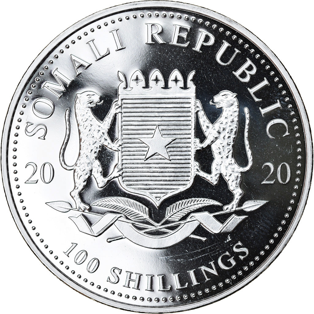 Coin, Somalia, Elephant, 100 Shillings, 2020, 1 Oz, MS(65-70), Silver