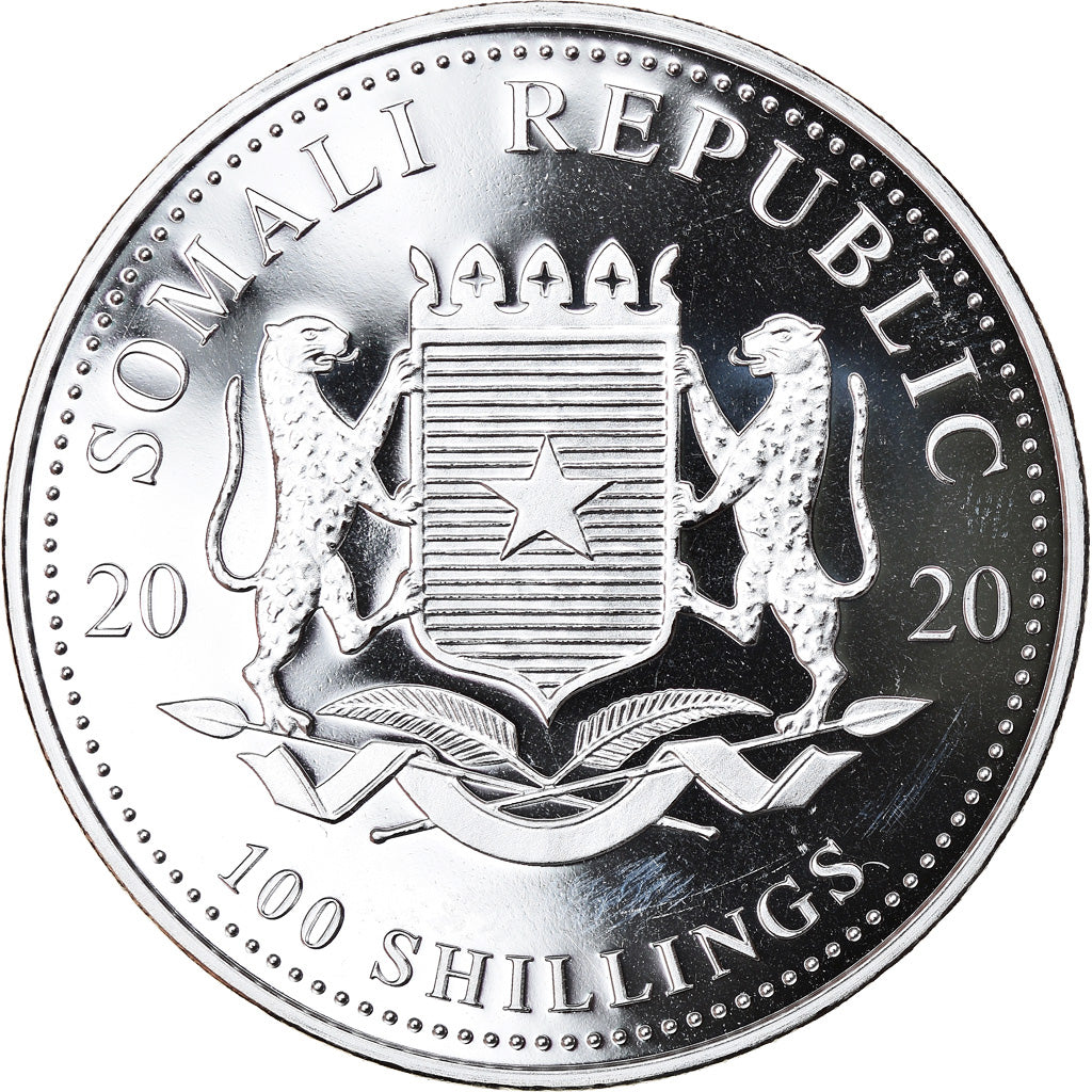 Coin, Somalia, Elephant, 100 Shillings, 2020, 1 Oz, MS(65-70), Silver