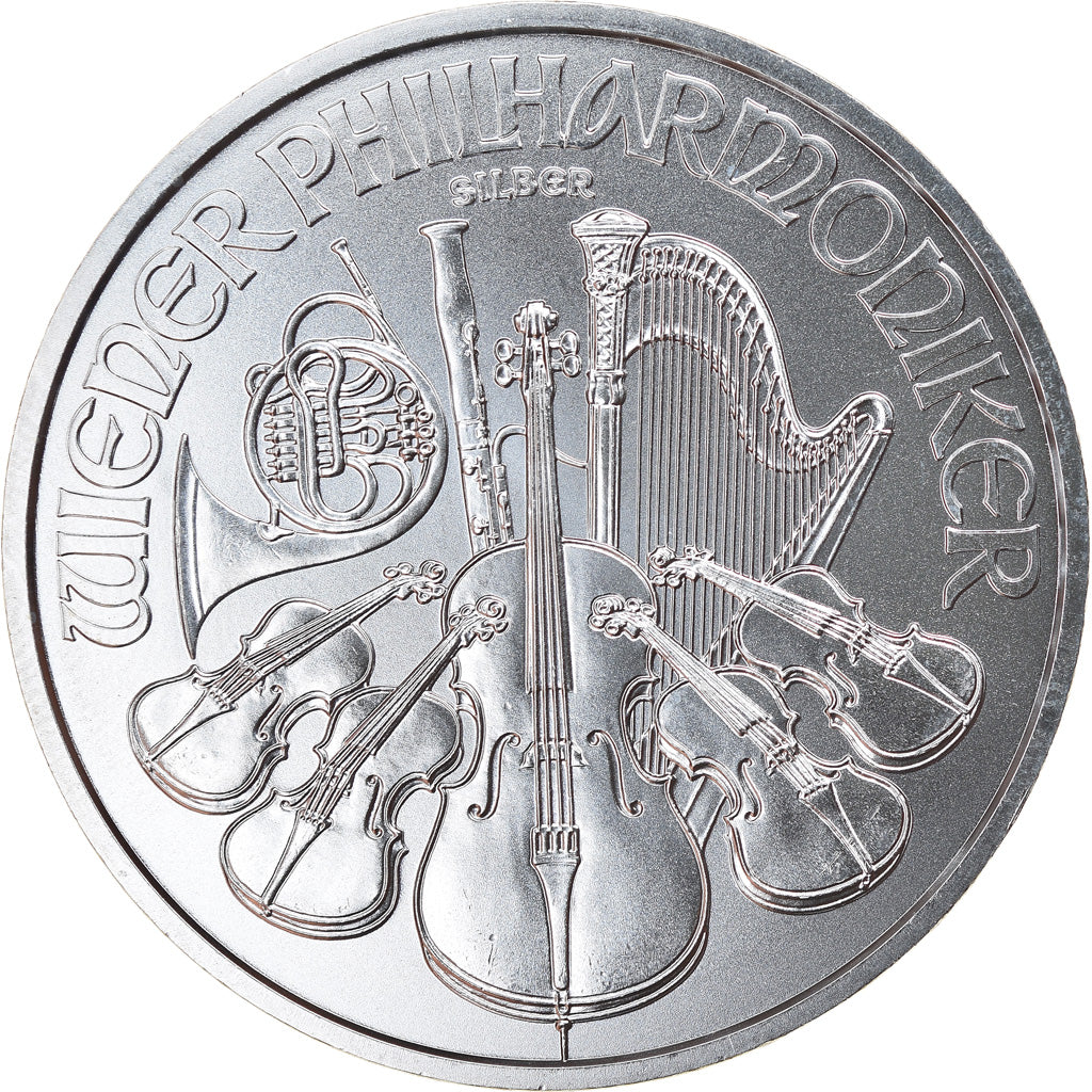 Coin, Austria, Philharmonic Orchestra, 1-1/2 Euro, 2019, 1 Oz, MS(65-70), Silver