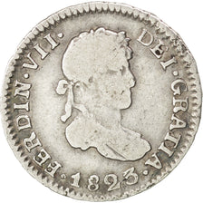 Munten, Bolivia, Ferdinand VII, 1/2 Réal, 1823, Potosi, FR+, Zilver, KM:90