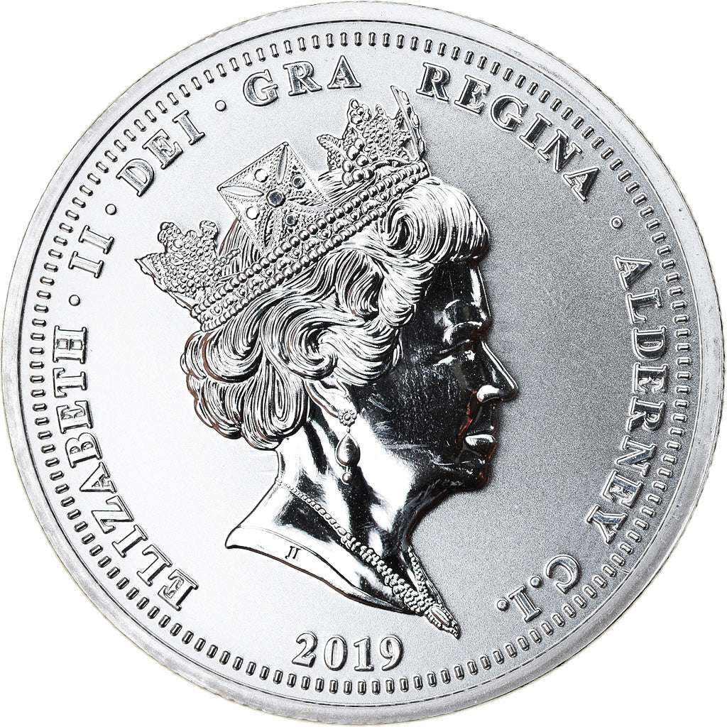 Coin, Alderney, Puffin, 5 Pounds, 2019, 1 Oz, MS(65-70), Silver