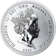Coin, Alderney, Puffin, 5 Pounds, 2019, 1 Oz, MS(65-70), Silver