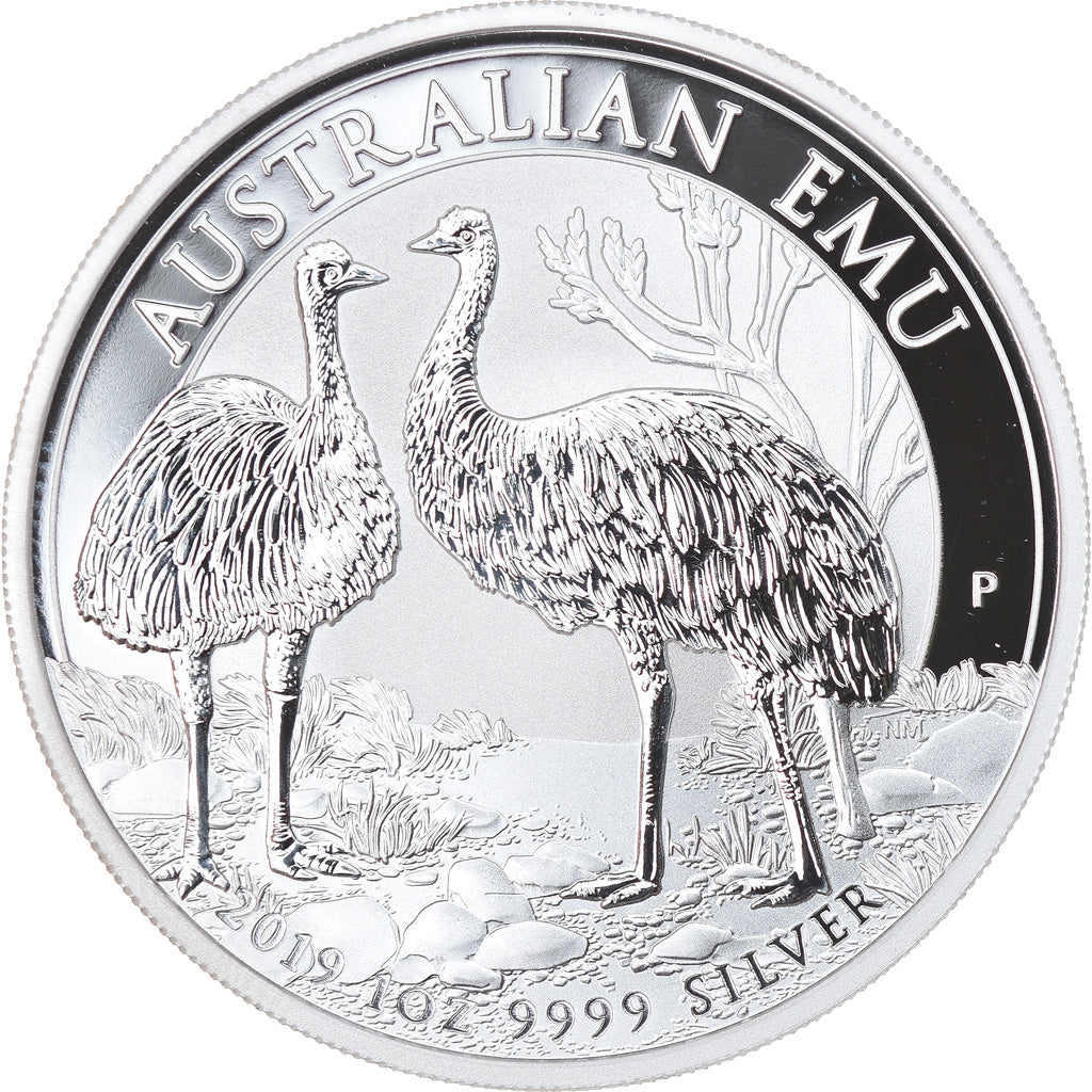 Coin, Australia, Australian Emu, 1 Dollar, 2019, 1 Oz, MS(65-70), Silver