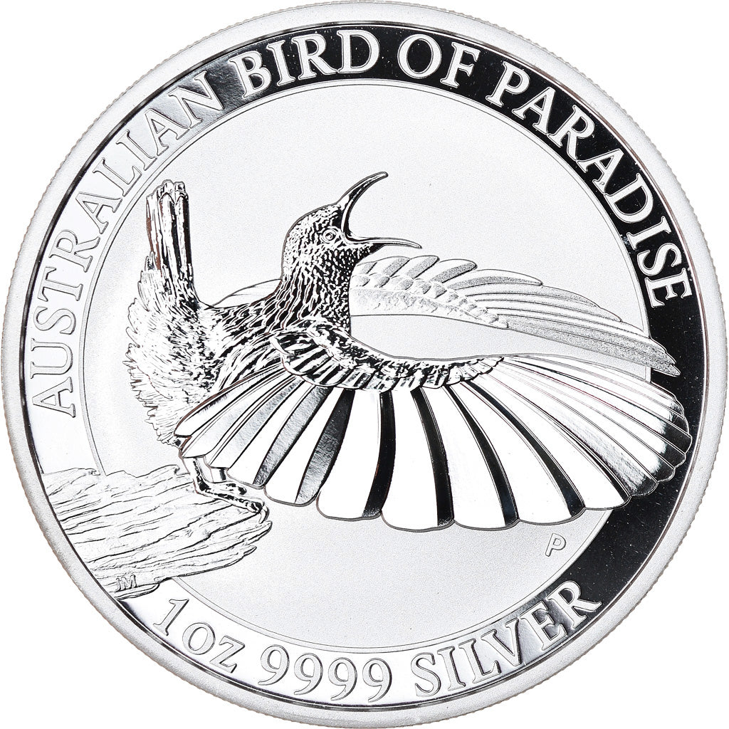 Coin, Australia, Bird of Paradise, 1 Dollar, 2018, 1 Oz, MS(65-70), Silver