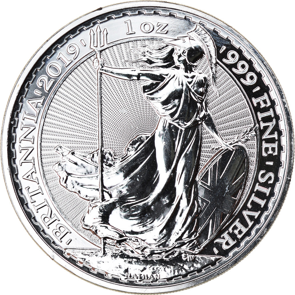 Coin, Great Britain, Britannia, 2 Pounds - 1 Oz, 2019, MS(65-70), Silver