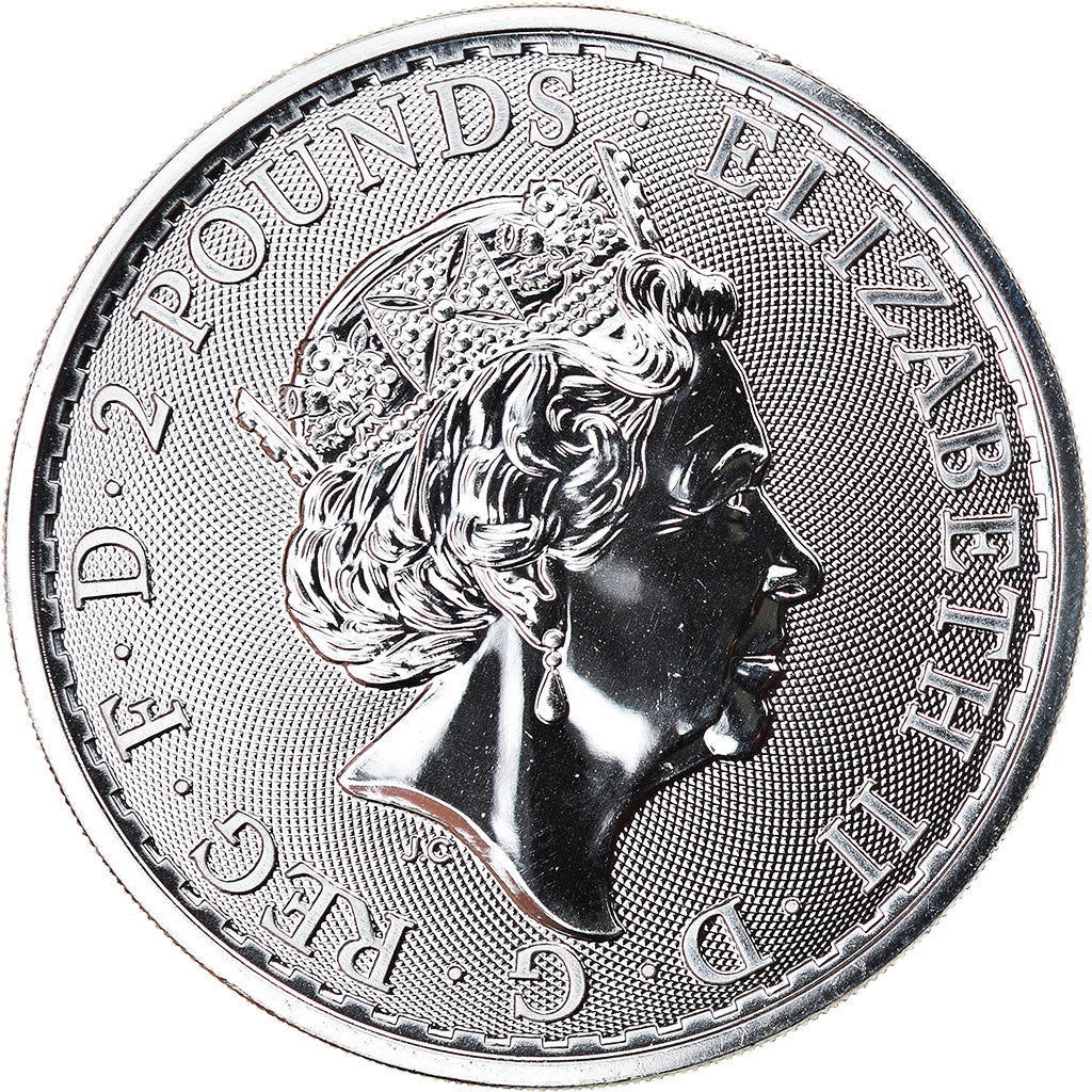 Coin, Great Britain, Britannia, 2 Pounds - 1 Oz, 2019, MS(65-70), Silver