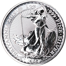 Coin, Great Britain, Britannia, 2 Pounds - 1 Oz, 2019, MS(65-70), Silver