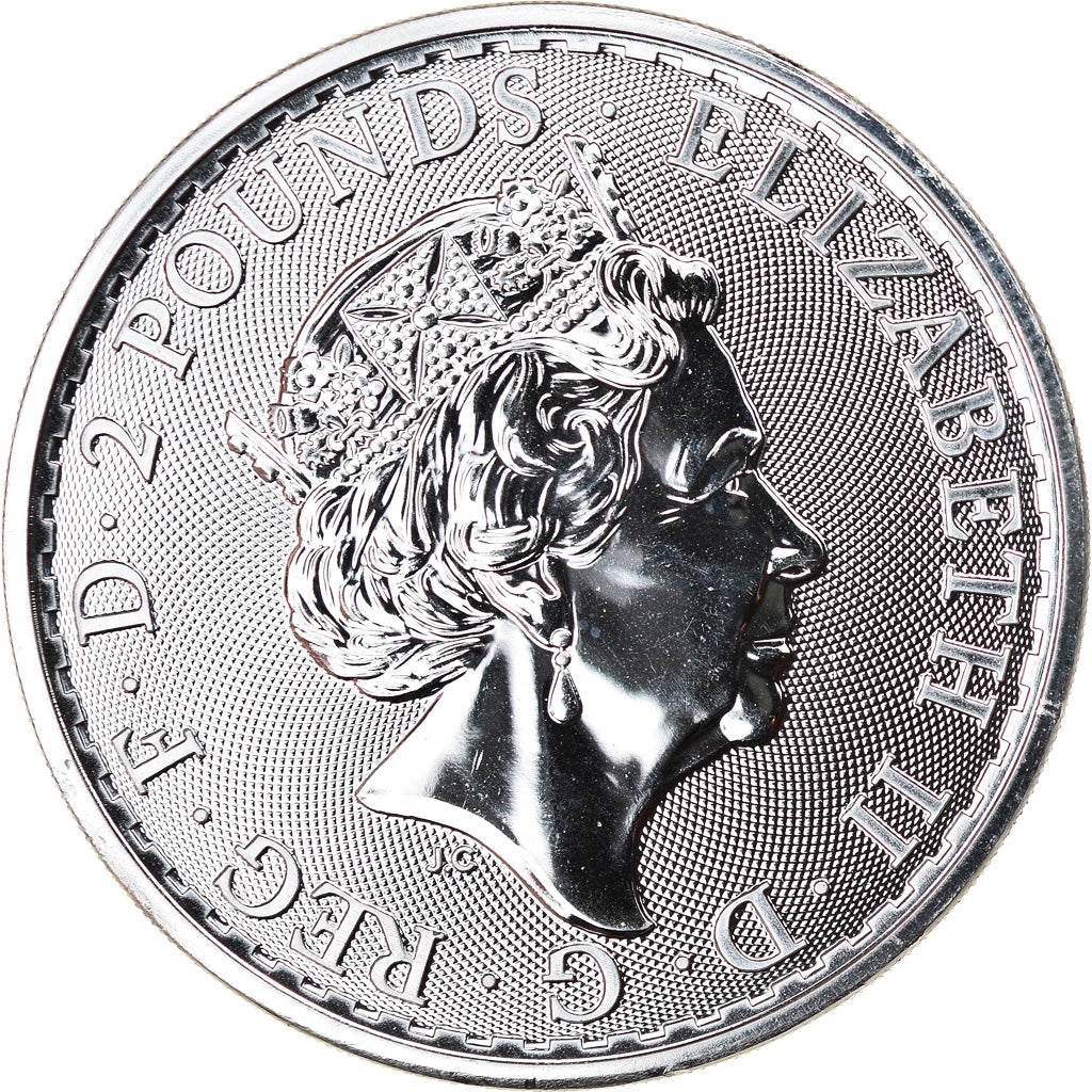 Coin, Great Britain, Britannia, 2 Pounds - 1 Oz, 2019, MS(65-70), Silver